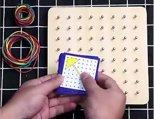 Wooden Geometry Puzzle Nail Board Graphics Geometric Creative Math Montessori Toy for Childrens Early Education