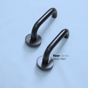 NOBLEZA Rosette Kunci Pisah Handle Gagang Pintu Stainless Matte Black Nikel N642