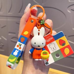 Miffy Rabbit ตุ๊กตาสุดน่ารักพร้อมหัวเข็มขัด ของขวัญสำหรับเด็กผู้หญิง ดีไซน์ผลไม้ เครื่องประดับกระเป๋าหนังสือ เรียบง่ายและทันสมัย