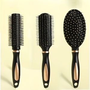 1pc/3pcs Household Hairdressing Brush Oval Shaped Air Cushion Comb Round Curing Hair Brush Detangling Hair Brush