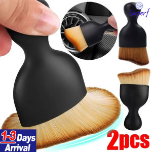 2Pcs Car Interior Cleaning Brush Air Outlet Dashboard Detailing Clean Tools Car Care Dust Remover Soft Bristles Wooden Handle Brushes