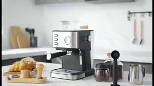 Máy pha cà phê bán tự động cho gia đình – loại nhỏ gọn áp suất cao kèm chức năng đánh bọt sữa