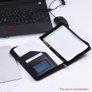 เคส A5กระเป๋าสตางค์เอกสารทางธุรกิจหนัง PU แบบพกพาแฟ้ม Padfolio กระเป๋าเอกสารพร้อมแผ่นจดบันทึกกระเป๋าเก็บบัตรธุรกิจ