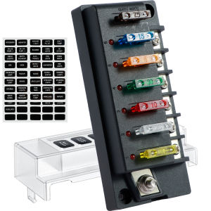 4/6 Way Fuse Block 12V Blade Fuse Box Holder with LED Indicator Waterproof Cover Safe Compact Circuit Fuse Box Dust-Proof Car