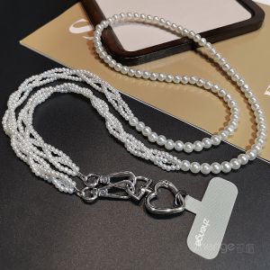Elegant Long Pearl Phone Strap Crossbody Womens Fashion Travel Camera Accessory High-End Feelings Side Chain New Model