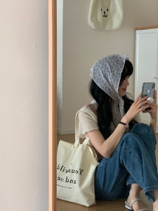 Khăn Choàng Tam Giác Nhẹ Phong Cách Hàn Quốc Cho Nữ Mùa Hè Hoa Mềm Mại Trang Trí Tóc Phong Cách Nghệ Thuật Khăn Choàng