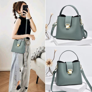 Kangaroo Brand Leather Bucket Bag Womens Crossbody Bag Large Capacity Single Shoulder Slanting Fashionable Simple New 2025