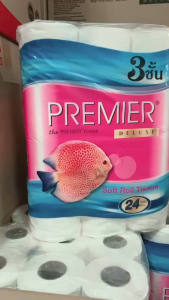 ทิชชู่ กระดาษชำระ ปลาแดง เยื่อกระดาษบริสุทธิ์ หนา 3 ชั้น  (1 ลัง 6 แพ็ค / 1 แพ็ค 24 ม้วน) ทิชชู่ยกแพ็ค