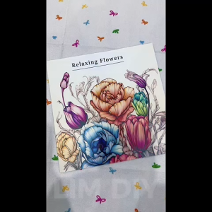Sổ Tô Màu Relaxing Flowers Coloring Book Hoa Thư Giãn 24 Tờ Khổ 20x20cm LIM DIY