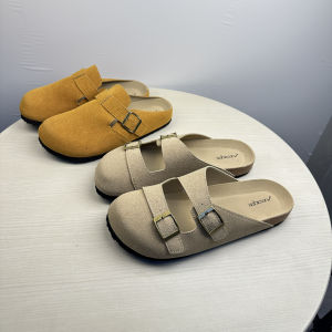 รองเท้าแตะลำลองสำหรับทั้งชายและหญิง รองเท้าแตะแบบสวมหัว สไตล์ชายหาด รองเท้าแตะ EVA พื้นแบน สีพื้น รองเท้าแตะแบบสวมหัว