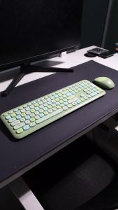 ชุดคีย์บอร์ดพร้อมเมาส์ไร้สาย แป้นพิมพ์ENG WIRELESS MOUSE + KEYBOARD สีพาสเทล 4 แบบ