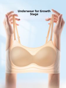 PIER N°5 | Invisible Traceless Thin Strap Bra For Puberty Girls Underwear Development U-Shape Full Cup Fixed Double Strap Summer Season