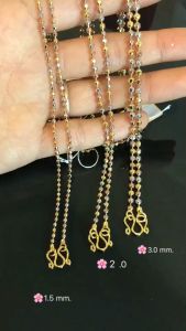 ยาว 16-24 นิ้ว 92.5% ชุบ 3 กษัตริย์ ลายบอลตัดลาย มี 3 ขนาดให้เลือก สร้อยคอเงินแท้