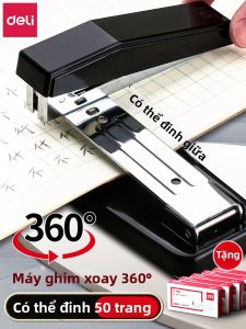 deli | Máy Bấm Kim Chắc Chắn Có Thể Xoay Đựng 50 Trang