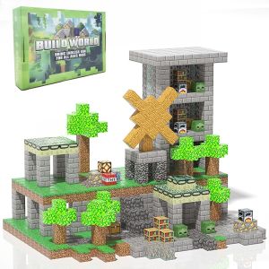 128PCS Magnetic Building Blocks Magnet Cubes Build Construction Stacking Set Toddler Toys STEM Sensory Educational Game Gift