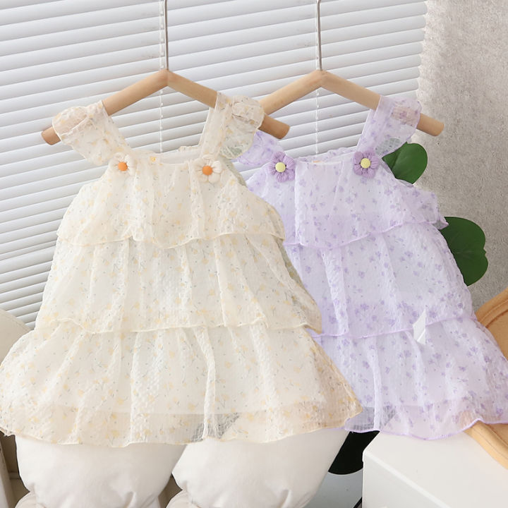 Bộ váy kiểu con làm giống như váy ngắn dành cho trẻ sơ sinh mùa hè, quần áo trẻ  sơ sinh - Trung Quốc Trang phục dành cho bé y quần áo