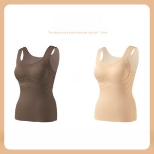 MiiOW | Áo khoác lông cừu lụa giữ nhiệt cho nữ Áo ngực có đệm không để lại dấu vết mùa thu đông Áo ngực lót lụa nguyên chất