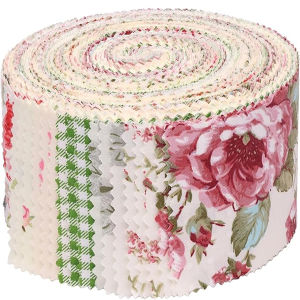 Fabric for Quilting Gap 42 Strips 6.35 cm x 50 cm Fabric for Quilting and Sewing - Pre cut Quilt (Flower)