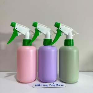 Chai nhựa HDPE dáng Bầu Tròn 300ml Màu Hồng/Tím/Xanh Mint- Đựng dầu gộisữa tắmkem body - Chất lượng - Hàng Đẹp