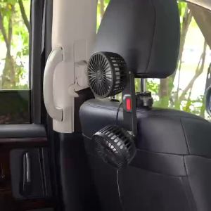 OATSBASF Vehicle-Mounted Fan 12v/24v Car Truck Strong Silent Cooling Double Head 360° Adjustable Angle