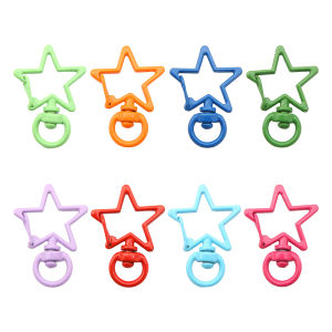 2/5Pcs 24x33mm Mixed Color Alloy Plated Big Star Lobster Clasp Key Hooks DIY Jewelry Findings For Making Key Rings Key Chain Accessories