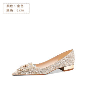 รองเท้าแต่งงานส้นแบน รองเท้าแต่งงานแบบใส่ได้สองทาง รองเท้าแต่งงานสำหรับผู้หญิง 2024 ใหม่ไม่ลื่น ขนาดใหญ่ สีบุหรี่ รองเท้าสาว