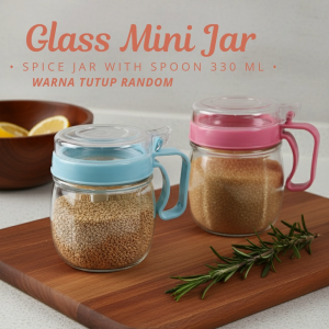 Mini Jar | Tempat Garam & Merica & Lada & Gula Kaca | Salt & Pepper Glass Jar | Glass Spice Jar | Toples Bumbu Kaca