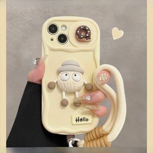 14 15Pro Max New Version Phone Case with Pulling Window Coffee Coal Ball Design Cute 16 Full Lens Cover 17Pro Niche 13 Full Protection Female Ins Style