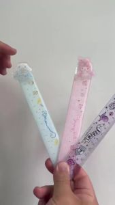 Sanrio | Sanrio Ruler Kawaii My Melody Kuromi Head Rotatable Decompression Stationery School Multi Functional Ruler Stationery Gifts