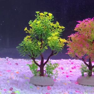 🐠🦐【READY-STOCK】Artificial Plastic Plants For Fish Tank Aquarium Decoration Sea Coral Lotus Flower Water Grass 鱼缸造景仿真树水草