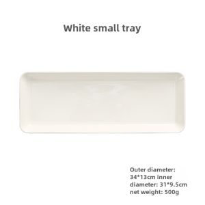 Ceramic Pure White Tray Rectangular Plate Ins Scandinavian Creative Merchant For Home Tea Cup Storage Water Cup Storage Tray