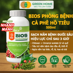 Chế Phẩm Sinh Học Bacte Bios Phòng Bệnh Cà Phê Hồ Tiêu Green Home Chai 500ml Hiệu Lực Nhanh Mạnh
