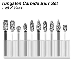 Tungsten Carbide Burr Set 1/8 Shank Rotary File Rasp Bit Power Drill Die Grinder Grinde Carve Engrave Deburr Metal Stone Wood