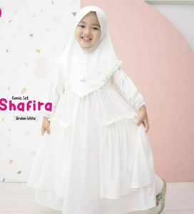 GAMIS ANAK SYARI PLUS HIJAB SIZE S M L XL XXL/ SHAFIRA DRESS GAMIS ANAK MODEL TERBARU