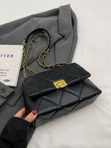 Fashionable Chain Strap Mini Square Bag Casual Crossbody Single Shoulder Bag Pure Color Simple Design New 2024 Trendy Ins Bag