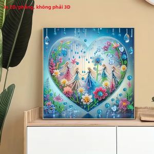 Họa Tiết Hoa Tranh Kim Cương 2D Vải Phẳng Không Khung Hình Tròn & Kim Cương Hình Dạng Đặc Biệt Quà Tặng Lễ Tạ Ơn & Ngày Lễ Tình Nhân