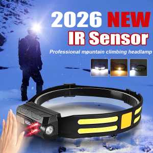 COB LED Headlamp Induction Head Lamp Built-in Battery USB Rechargeable Head Flashlight Outdoor Camping Fishing Ski Headlight