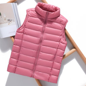 Lightweight Short down Vest Womens Slim Fit Large Size Autumn Winter New Style Outerwear Warm Nylon Fabric Commute Style