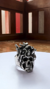 Pewterland Ringskull Trunkheart: Aksesori Kerangka Keringat & Cincin Tengkorak 3D