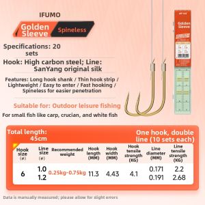 jiadiaoni | Pre-rigged Twin Hooks for Grass and Crucian Carp