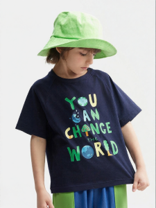 Boys Summer Loose-fit T-Shirt with Letter Print