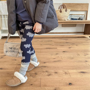 Thickened Fleece Lined Autumn Winter Pants for Girls Warm Tight Casual Trousers Korean Style Childrens Bottoming Pants
