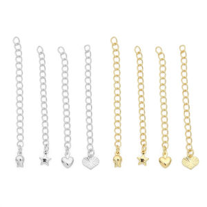 1pc Plating K Gold/Silver Heart Star Rose Brass Extended Tail Chains Lobster Clasps Connectors for Necklace DIY Jewelry Making