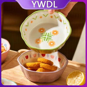 YWDL Heat Resistant Ceramic Salad Bowl With Wavy Edges Dessert Bowl Kitchen Fruit Dish Microwave Oven Oven Safety 6inch