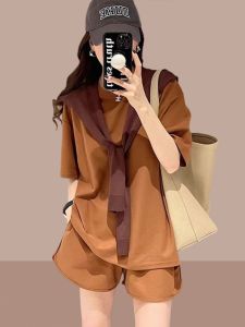 2024 Summer New Arrival Womens Sportswear Suit Casual Fashion Two-Piece Suit Short Sleeve Shorts Small Western Style