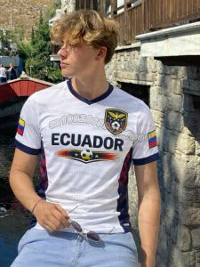 Hot Toys | 26 MEN Ecuador Soccer FANS T Shirt For Women V-Neck Patchwork Short Sleeve Sports Football Jersey Y2K Loose SOCCER FANS Tops
