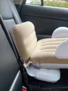 Kids Inflatable Airplane Bed Toddler Travel Mattress Seat Extender Portable Baby Travel Bed with Safety Belt Pump and Carry Bag
