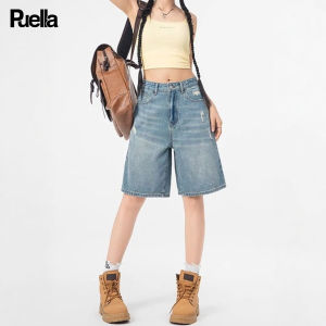 puella | Summer High-Waist Thigh-Length Jeans Shorts For Petite Women Loose Fitting Slimming