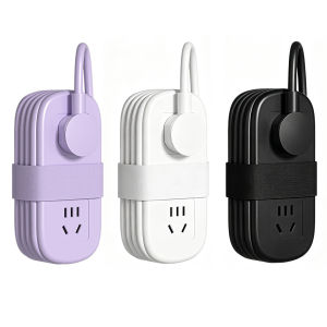Durable Portable Power Strip with 4 Outlets 2 USB Ports and Flat Plug for Easy Wall Mounting