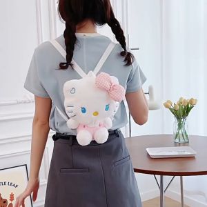 Balo Mèo Kitty Đính Nơ nhồi bông mini hoạt hình đáng yêu